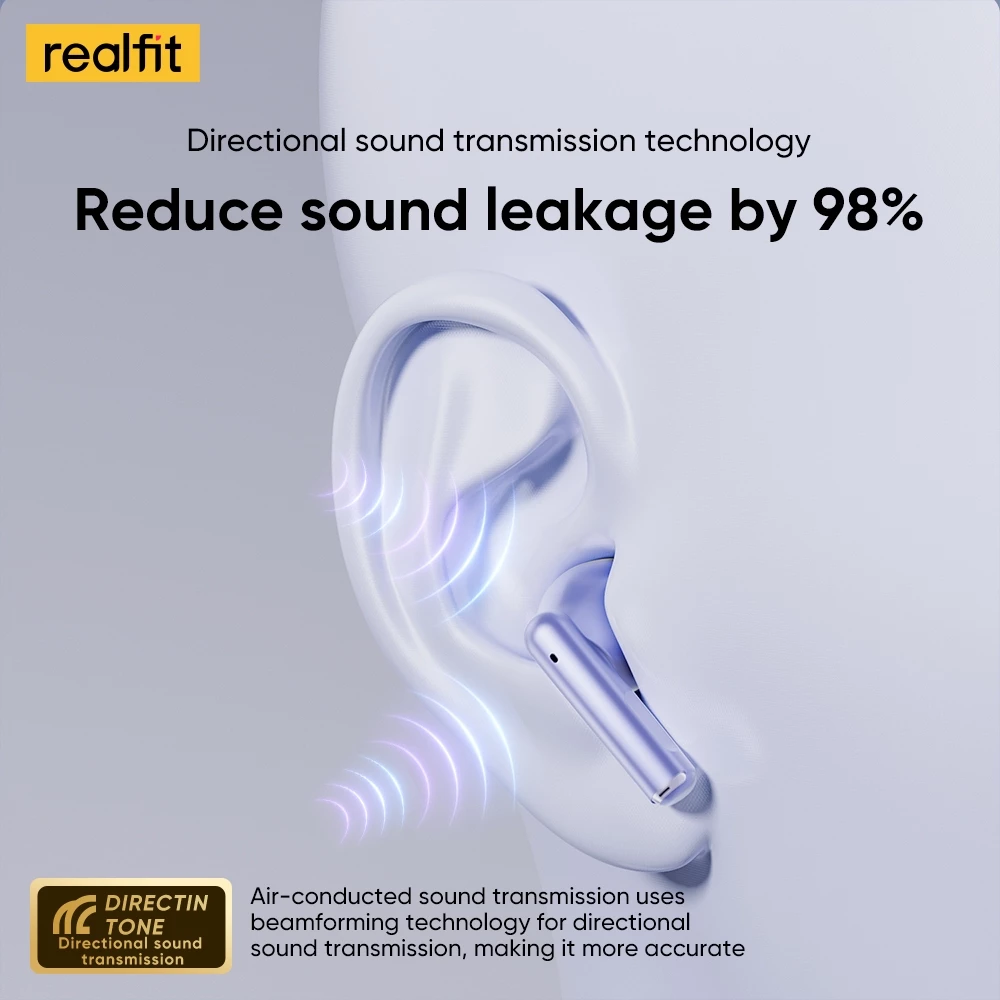 realfit F2 Max Bluetooth 5.4 Active Noise Cancelling หูฟังบลูทูธอัจฉริยะแบบไดนามิก ANC Punchy Bass พร้อมไมโครโฟน