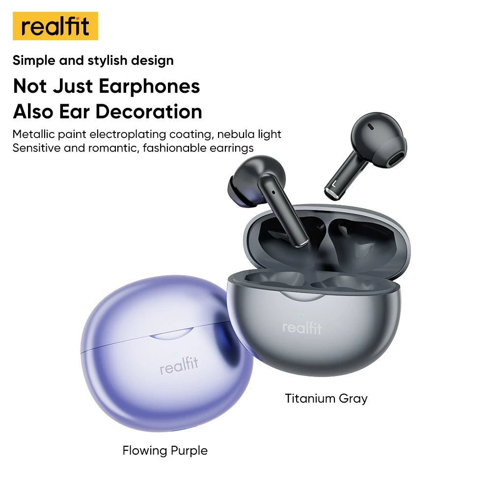 realfit F2 Max Bluetooth 5.4 Active Noise Cancelling หูฟังบลูทูธอัจฉริยะแบบไดนามิก ANC Punchy Bass พร้อมไมโครโฟน