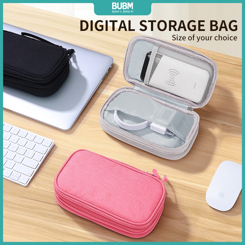 Bubm double-deck Travel กระเป๋าเก็บผลิตภัณฑ์ดิจิตอลแบบพกพา USB Data ...