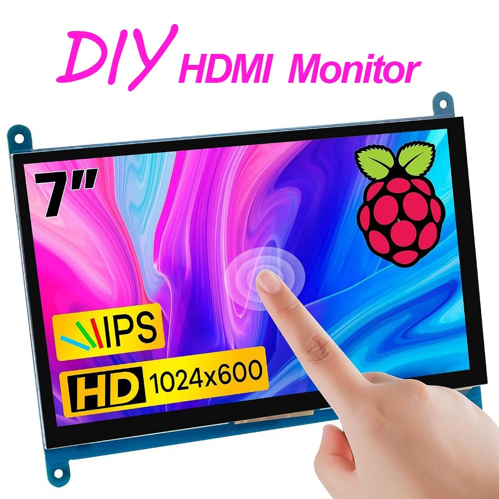 หน้าจอแสดงผล 7Inch LCD DIY HDMI Display Touch Screen 1024x600 Ultra HD ...