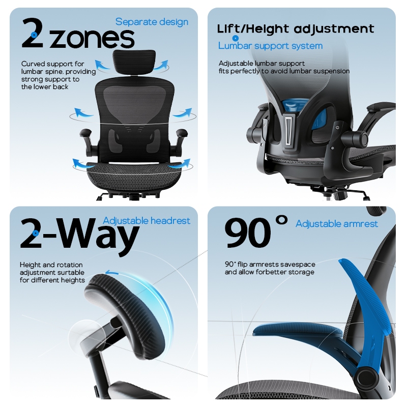 YISONG W901 เก้าอี้คอม เก้าอี้ ergonomic เก้าอี้สํานักงานตาข่ายเต็มรูปแบบ เก้าอี้สีขาว เก้าอี้สีเงิน เก้าอี้สีดำ เก้าอี้ทํางานพนักพิง แบบปรับได้ ตาข่ายพนักพิง