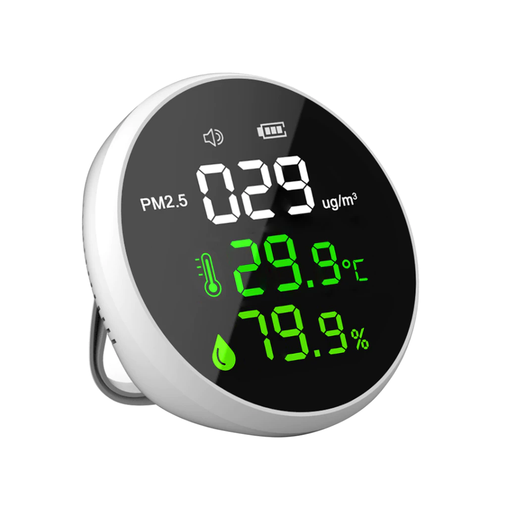 ภาพประกอบสินค้า Dienmern PM2.5 เครื่องวัดฝุ่น หน้าจอ LED พร้อมวัดอุณหภูมิและความชื้น