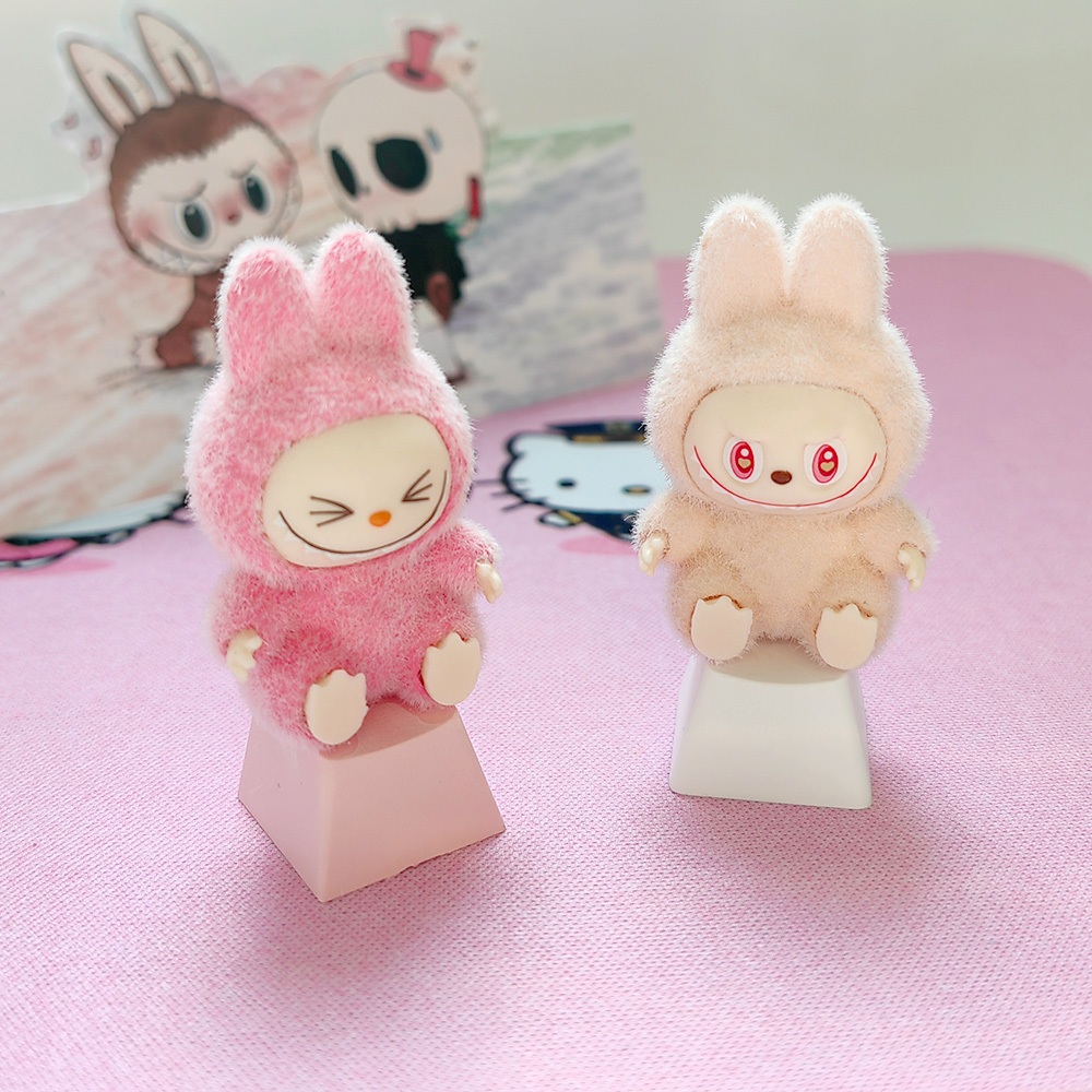 Labubu KEYCAPS Flocking Doll Button คีย์บอร์ดแบบกลไก ปุ่มเฉพาะ ESC ...