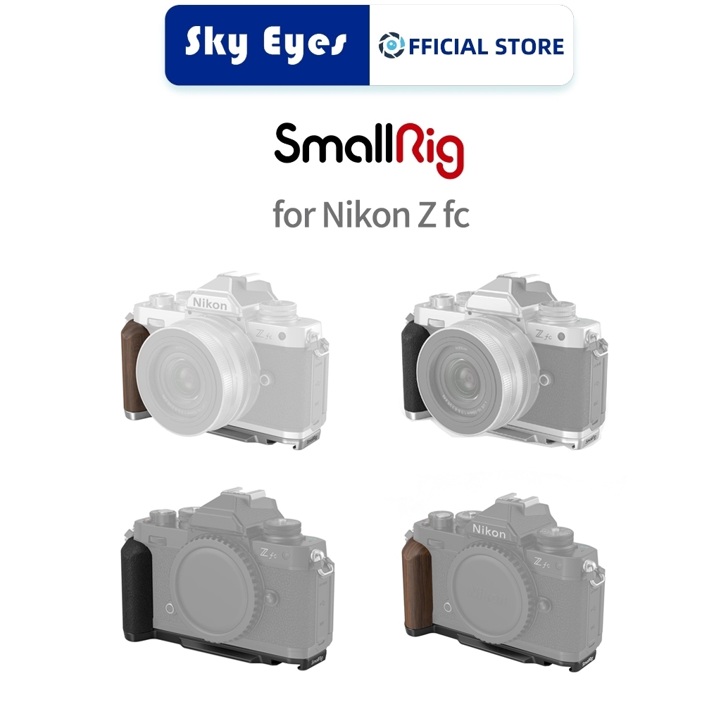 SmallRig L-Shaped Mount Plate With Wooden Handle For OM SYSTEM OM-3 5563