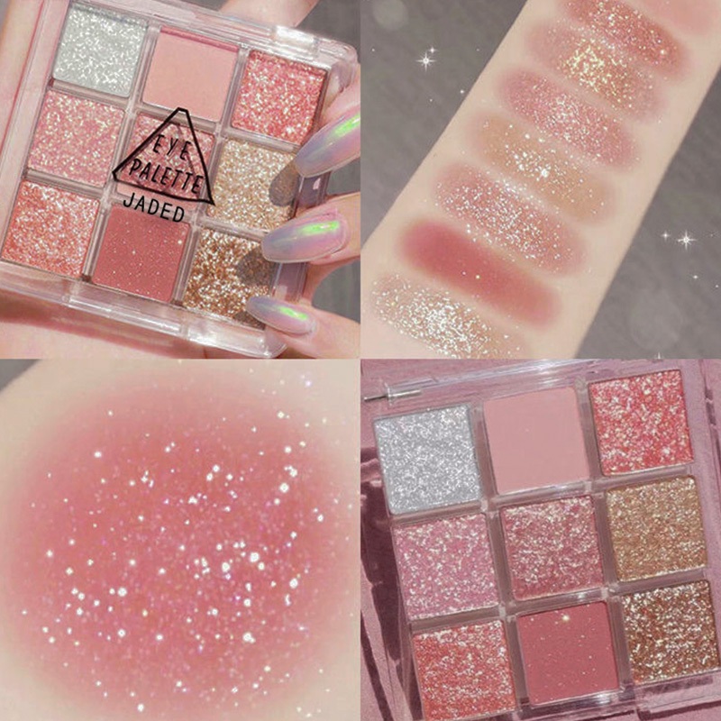 PY.th JADED พาเลทอายแชโดว์ เนื้อแมตต์ ประกายมุก ติดทนนาน 9 สี  เนื้อใยไหม ประกายชิมเมอร์ - 2