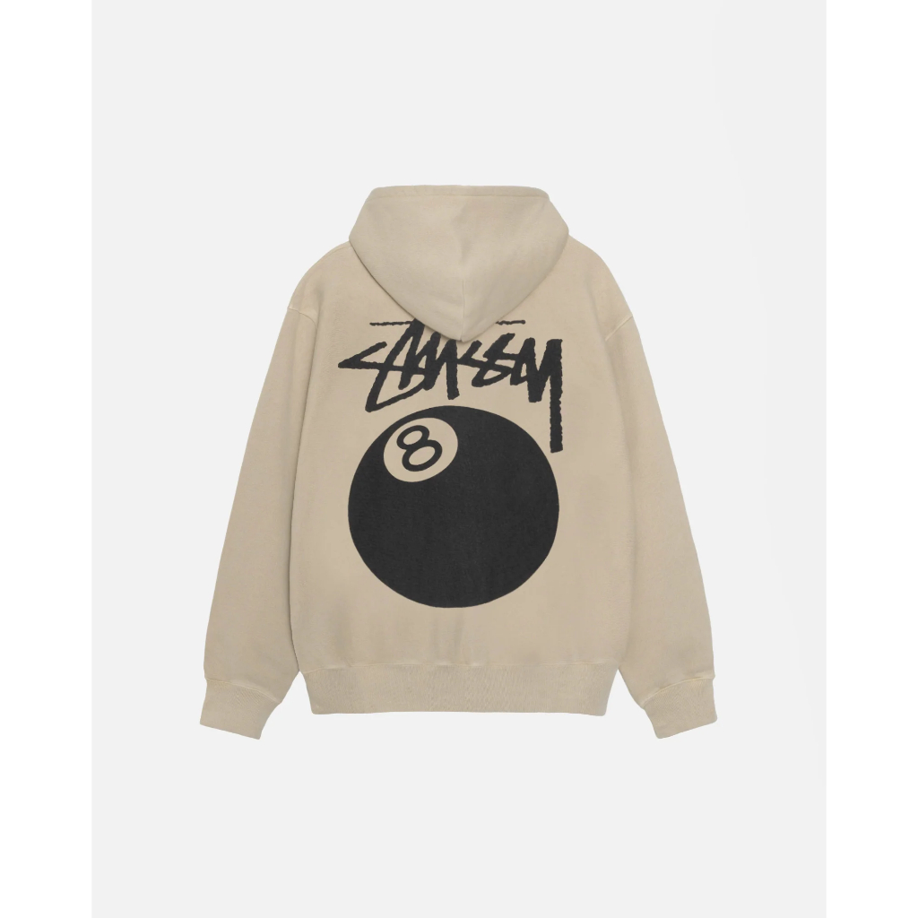Stussy 8 Ball Pigment Dyed Zip Hoodie แท้ 100% สีดํา | Shopee Thailand