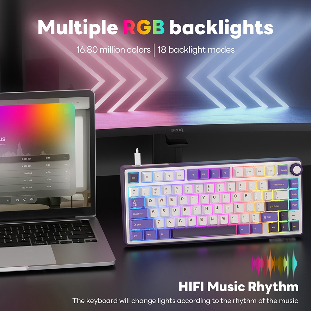 Rk ROYAL KLUDGE RK R75 ปะเก็นคีย์บอร์ด 80% ขนาด RGB | Shopee Thailand