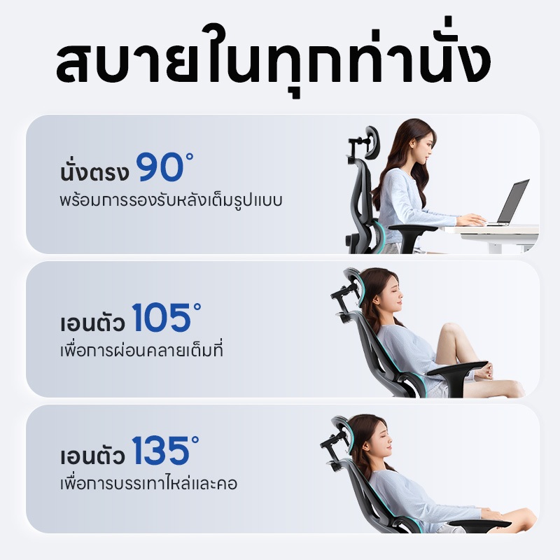 YISONG รุ่น W6001 เก้าอี้สีดำ เก้าอี้ทํางาน เก้าอี้เกมมิ่ง เก้าอี้สุขภาพ ฟังก์ชั่นคุ้มค่า การรองรับเอวที่ปรับได้ ขาเก้าอี้อะลูมิเนียมอัลลอยด์ที่รับน้ำหนักได้สูง