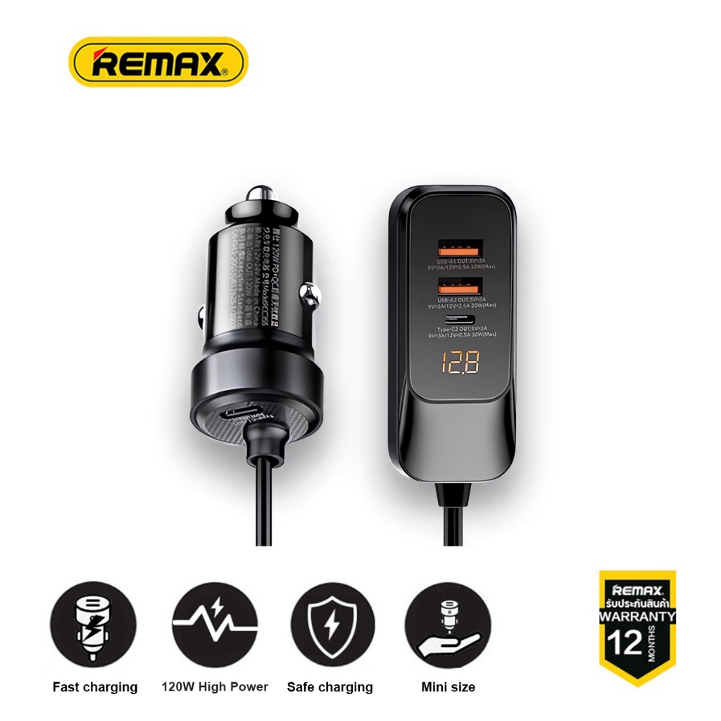 REMAX RCC355 120W PD +QC rear seat carefree digital display fast ...