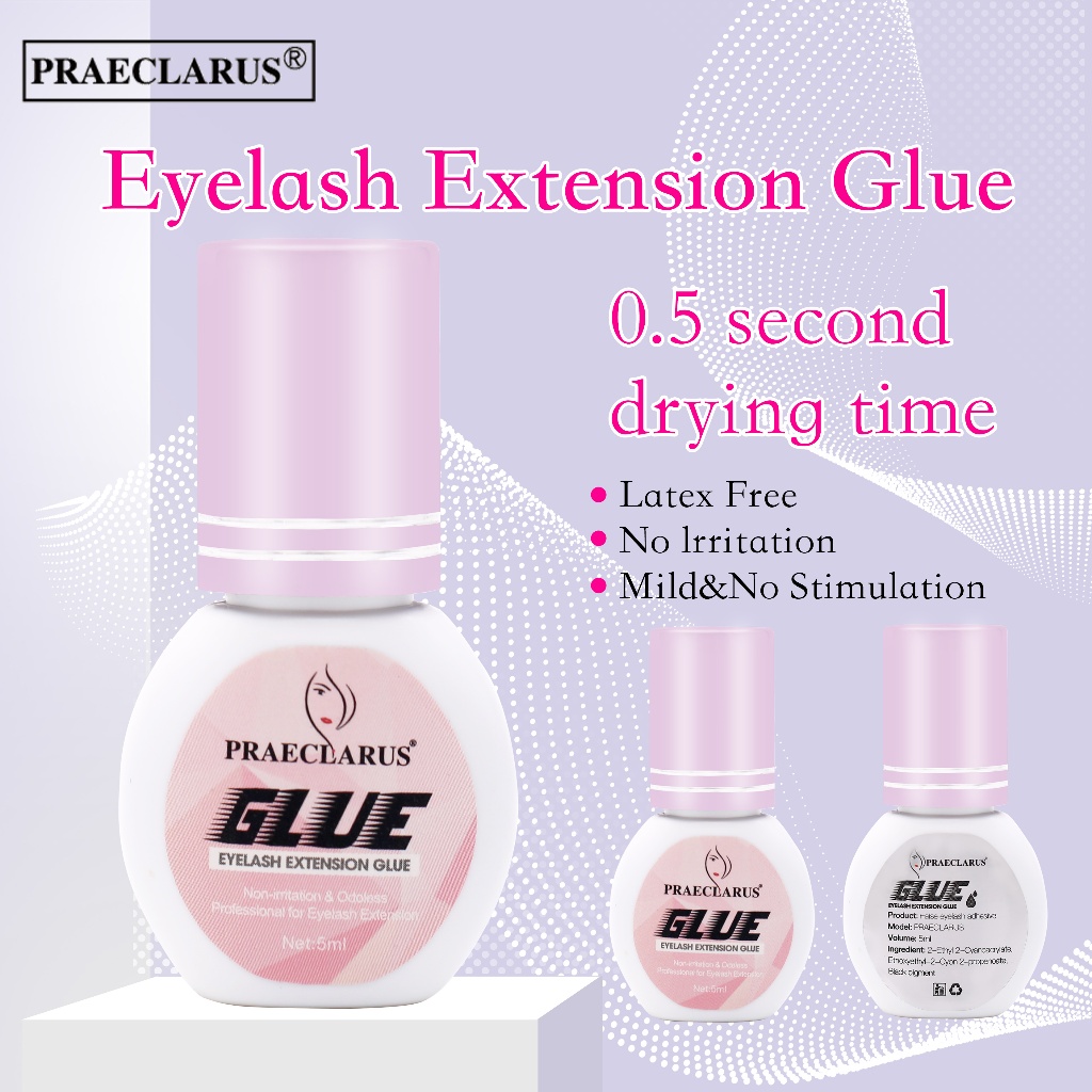 Praeclarus กาวติดขนตา 0.5 วินาที Quick-Drying กาวสําหรับต่อขนตา Strong ...