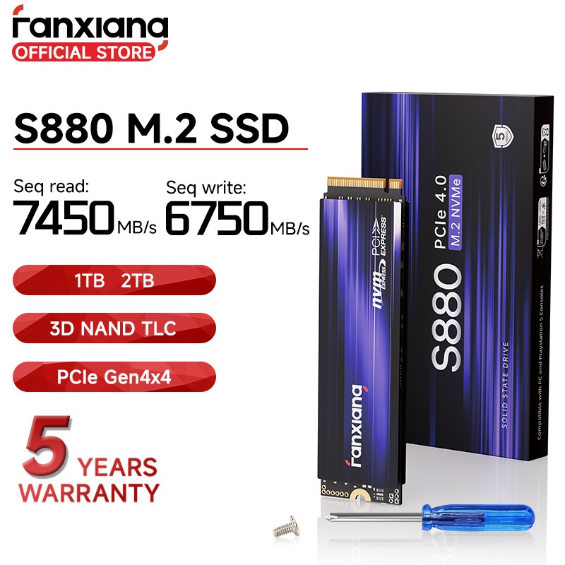 Fanxiang M.2 SSD Hard Disk 2TB 1TB 500GB PCIe 4.0 NVMe PS5 Gaming - Foto 4