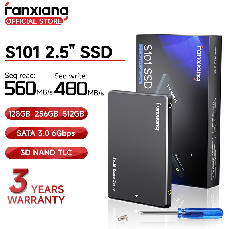 Fanxiang S101 SSD เอสเอสดี SATA 128GB 256GB 512GB Read 550MB/S For  PC Desktop Laptop