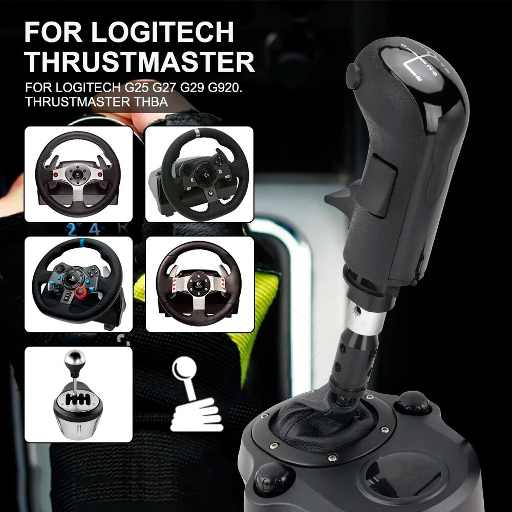thumbnail image 2 of Thrustmaster TH8A Shifter Accessories – USB/DIN Cable, Sequential Shift Plate & Knob (Used) 2 of 6