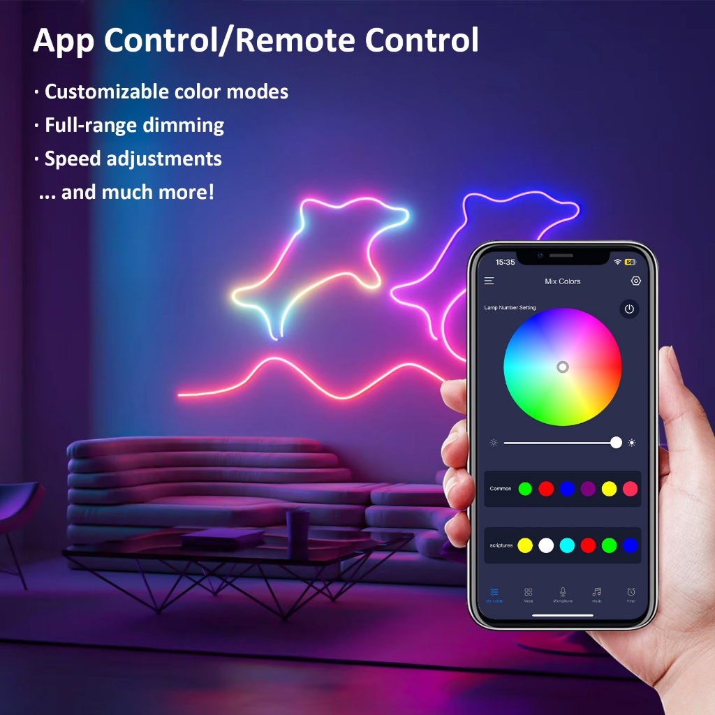 5v USB LED Neon Light RGBIC Dream Color Room ไฟตกแต่ง USB แถบไฟตกแต่ง ...