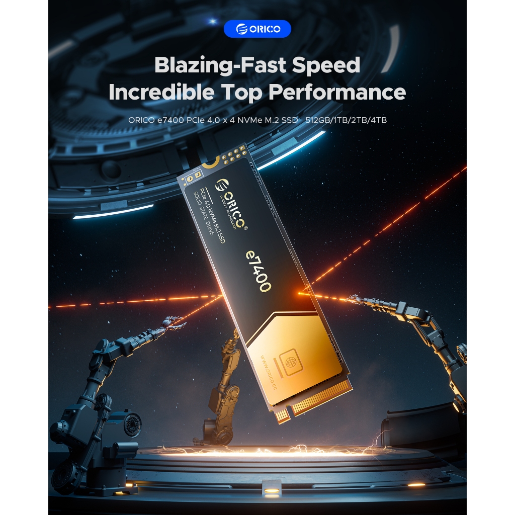ORICO E7400 M.2 NVMe SSD PCIe 4.0 512GB 1TB 2TB 2280 PCIe 4.0x4