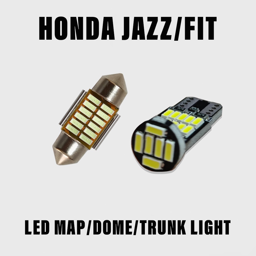สําหรับ Honda Jazz Fit ไฟภายในโดมแผนที่ Trunk แผ่นเพดาน LED Canbus ...