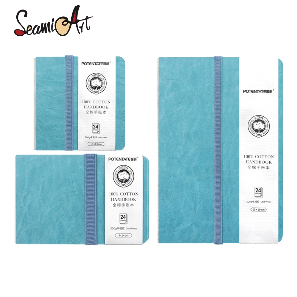 Seamiart สีน้ํา Journal Drawing Hand Notebook Sketch Pad ผ้าฝ้าย 100% ...