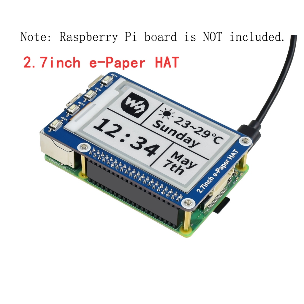 2.7 นิ้ว Eink E-Paper จอแสดงผลขยายบอร์ดหมวกชุดสําหรับ Arduino RPI ...