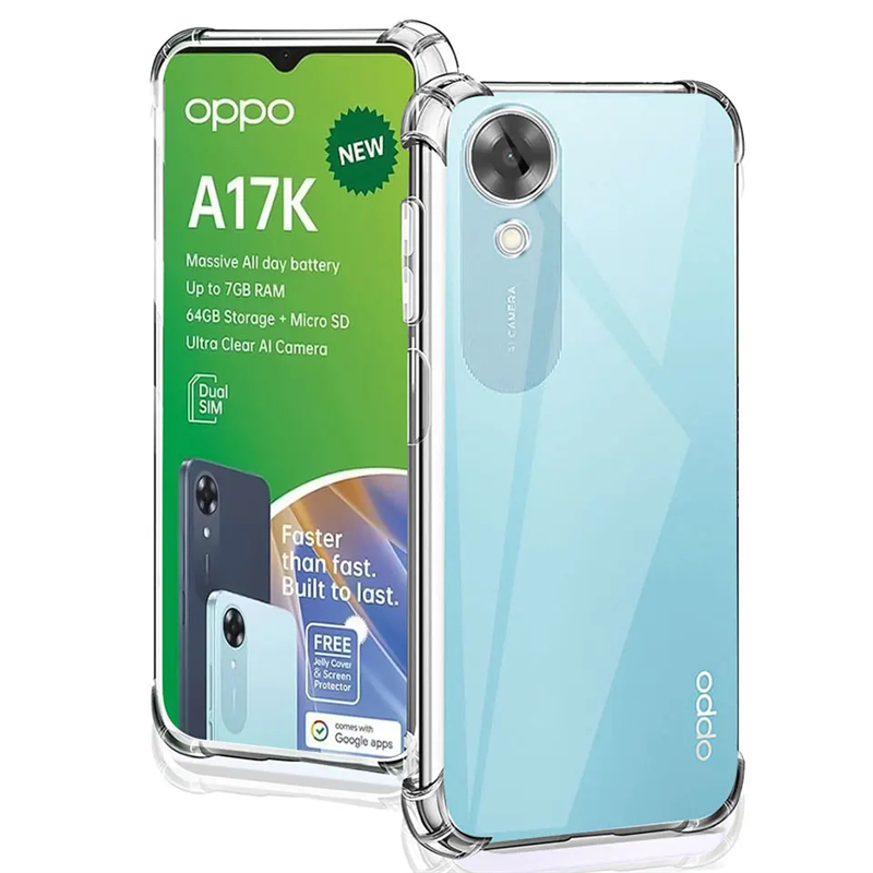 สําหรับ OPPO A17K CPH2471 เคสเยลลี่ซิลิโคนอ่อนนุ่มป้องกันการล่มสลายสี่ ...