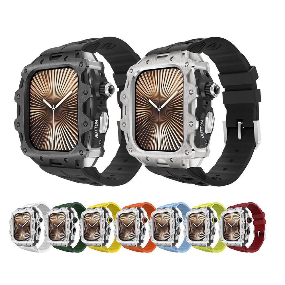 เคสฝาโลหะพรีเมี่ยม + สายซิลิโคน AP Mod Kit สําหรับ Apple Watch Series ...