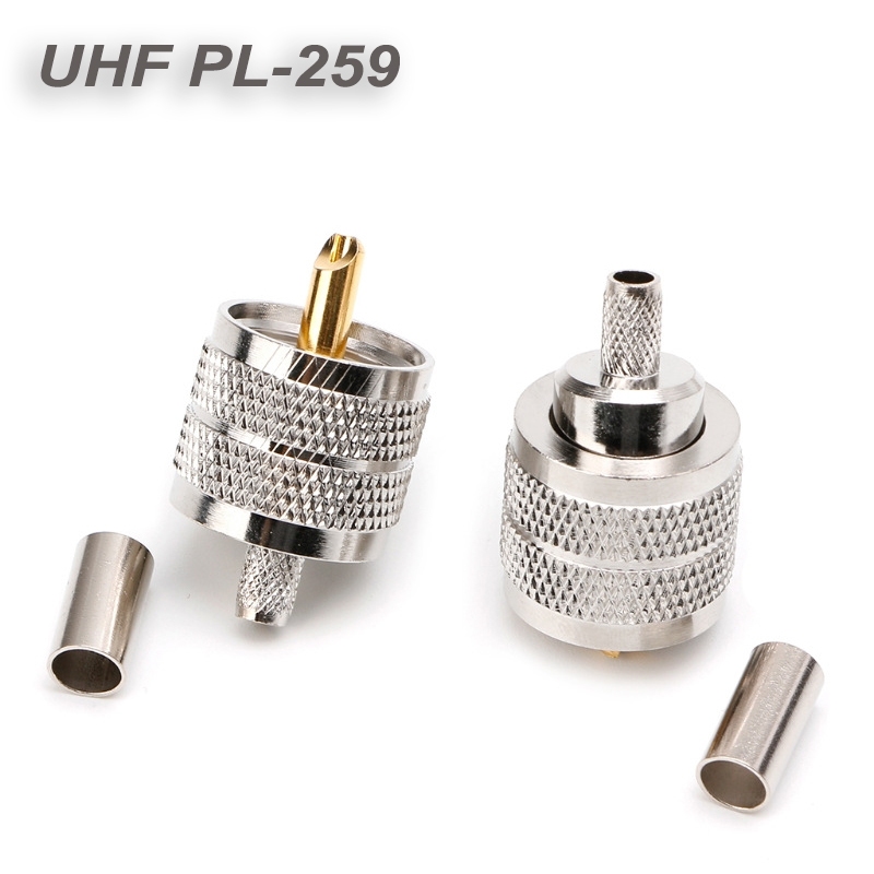 Uhf PL-259 PL259 ชาย-ปลั๊ก Crimp Connector อะแดปเตอร์สําหรับ RG58 ...