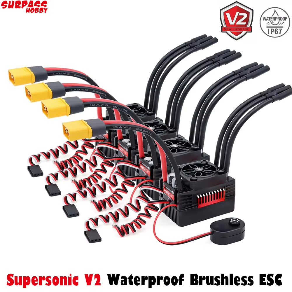 Surpass Rocket V2 Supersonic 50A 60A 90A ESC กันน้ําควบคุมความเร็วแบบ ...