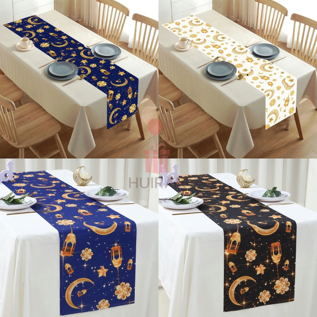 3 รูปแบบ Moon Star พิมพ์ตาราง Runner 6 ที่นั่ง Ramadan Eid Mubarak ตก ...
