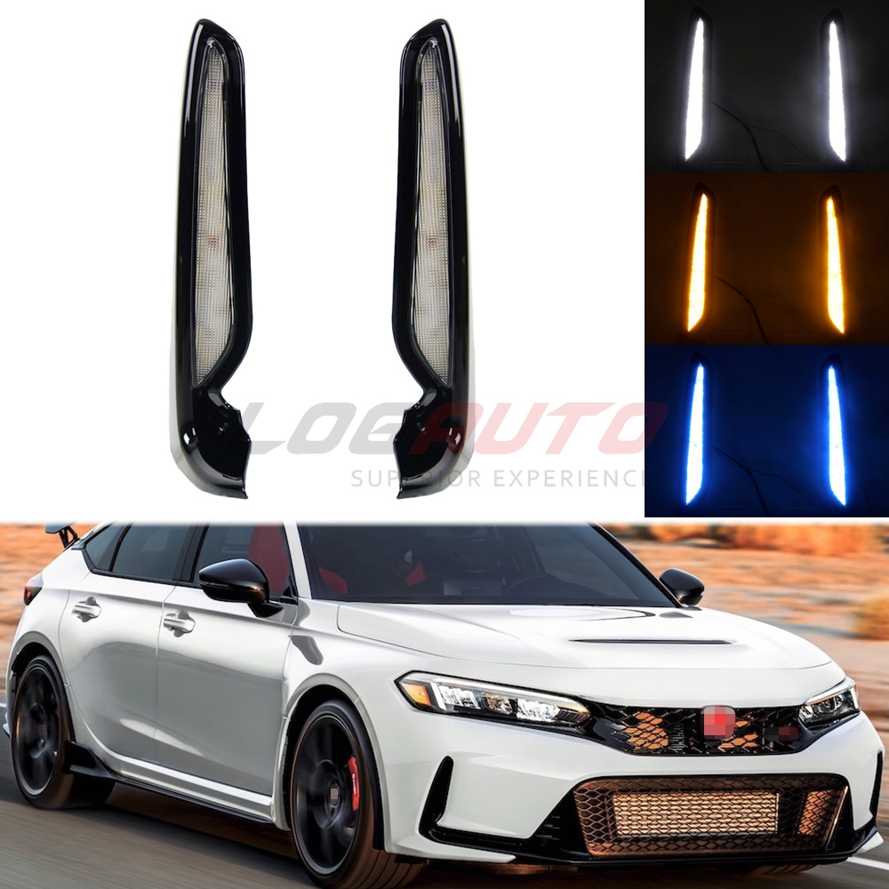 สําหรับ Honda Civic Type R FL5 2023 + LED ไฟวิ่งกลางวัน DRL ไฟตัดหมอก w ...
