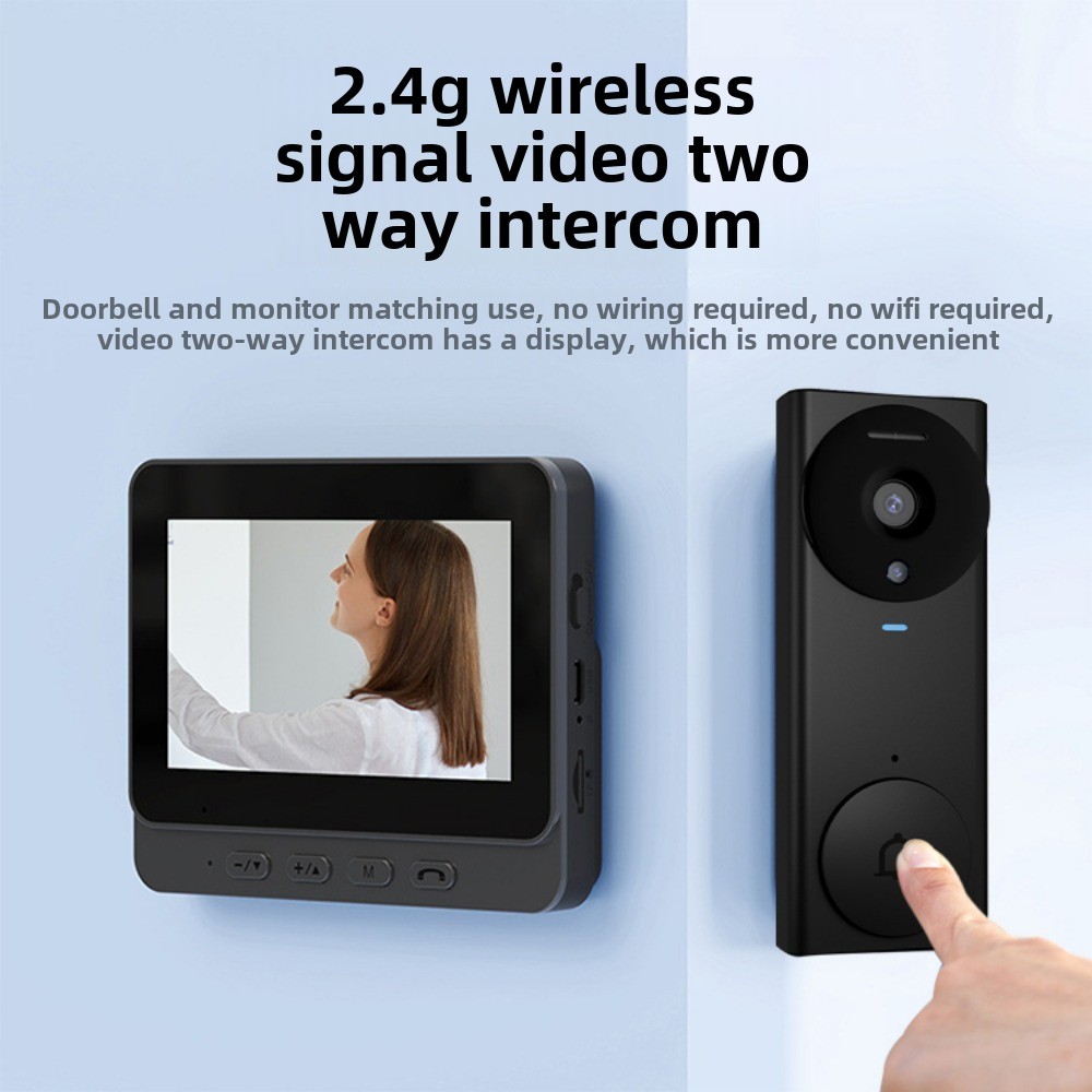 2.4g HD Doorbell กล้อง 4.3 นิ้วหน้าจอ IPS 1500 mAh สมาร์ทประตู Bell ...