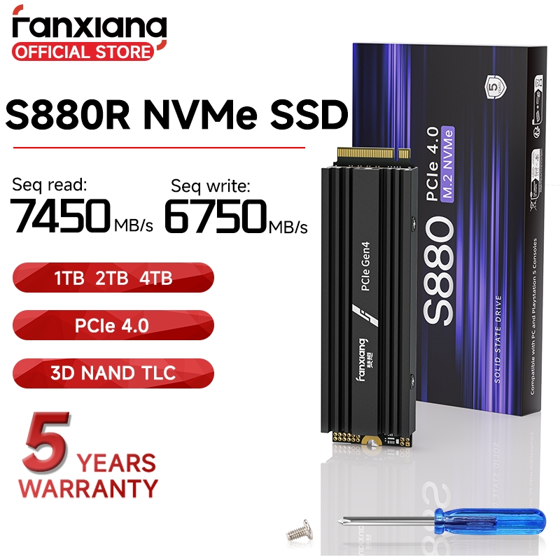 Fanxiang S880R PCIe 4.0 M.2 NVMe SSD 1TB 2TB 4TB สําหรับ PS5 PC