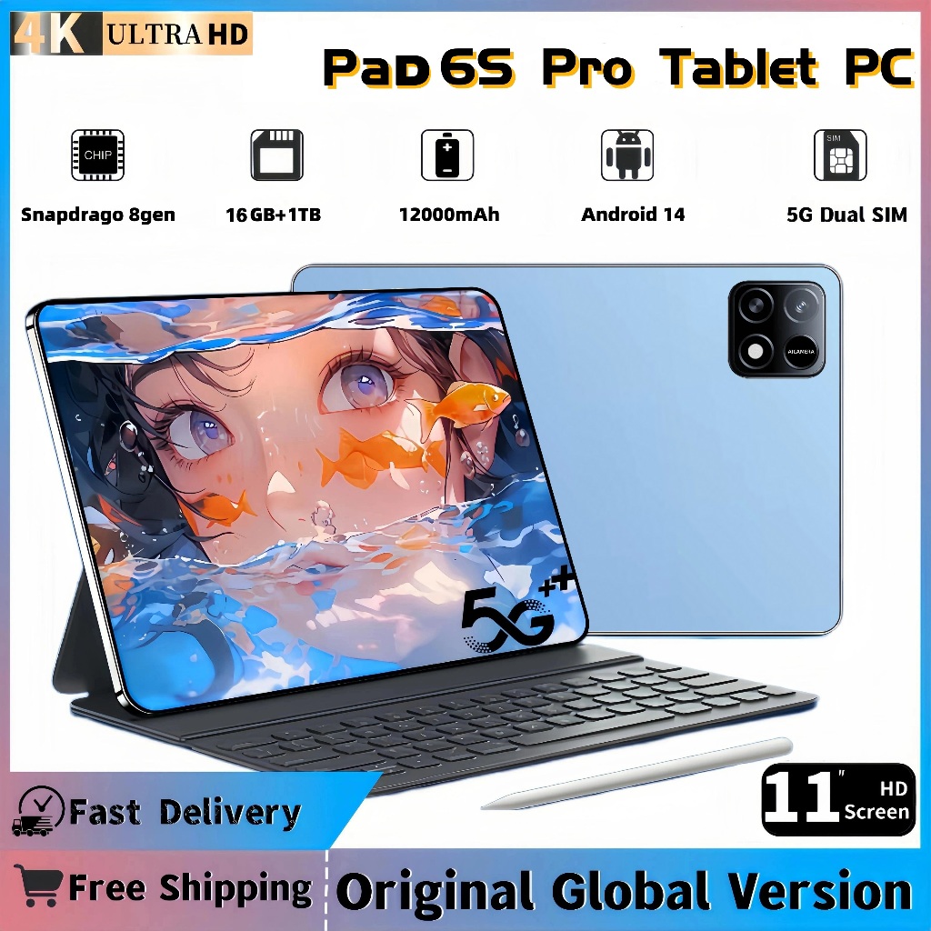 Global version ของ pad 6S Pro คอมพิวเตอร์แท็บเล็ต 11 นิ้ว HD 4K ...