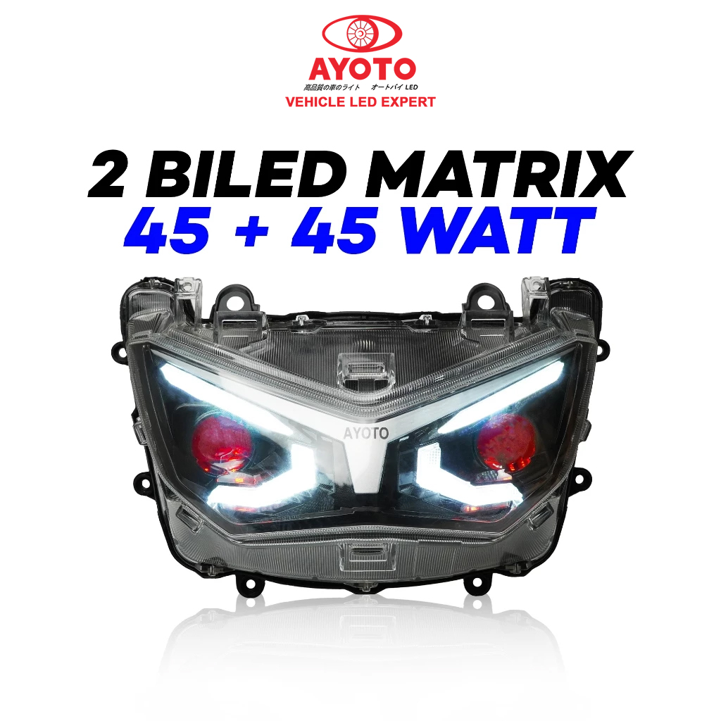 Ayoto LED NMAX ใหม่ HEEDLIGHT HEADLAMP ASSEMBLY พร้อม BIXRIX DEMON EYES ...