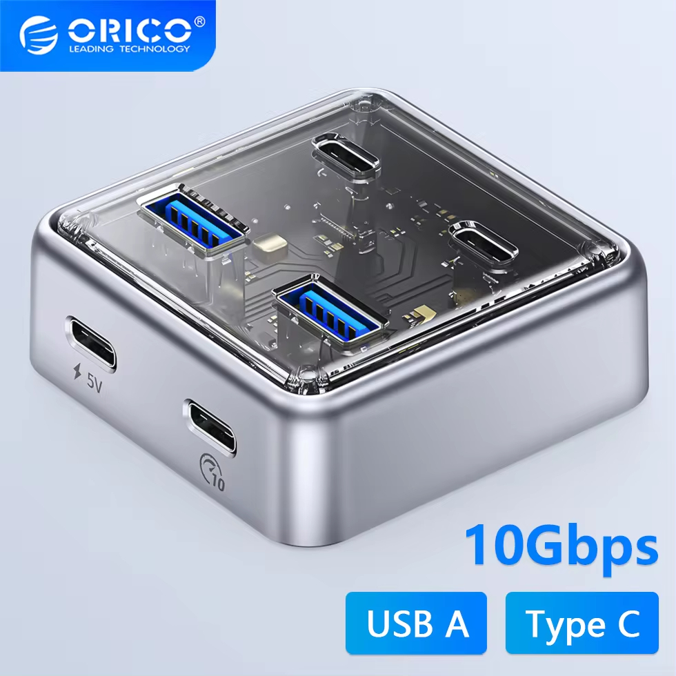 100% Original ORICO Multi 4 พอร์ต USB A Type C Hub 10Gbps USB 3.0 Slot ...