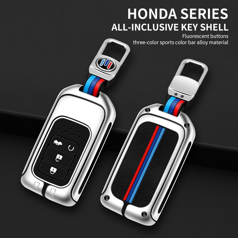 เหมาะสําหรับ HONDA tricolor ซิลิโคนโลหะ Keybag WRV HRV CITY CIVIC CRV ...