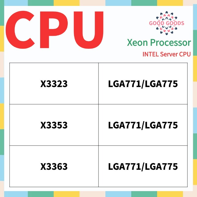 X3323 X3353 X3363 INTEL Xeon โปรเซสเซอร์เซิร์ฟเวอร์ CPU ซ็อกเก็ต LGA771 ...