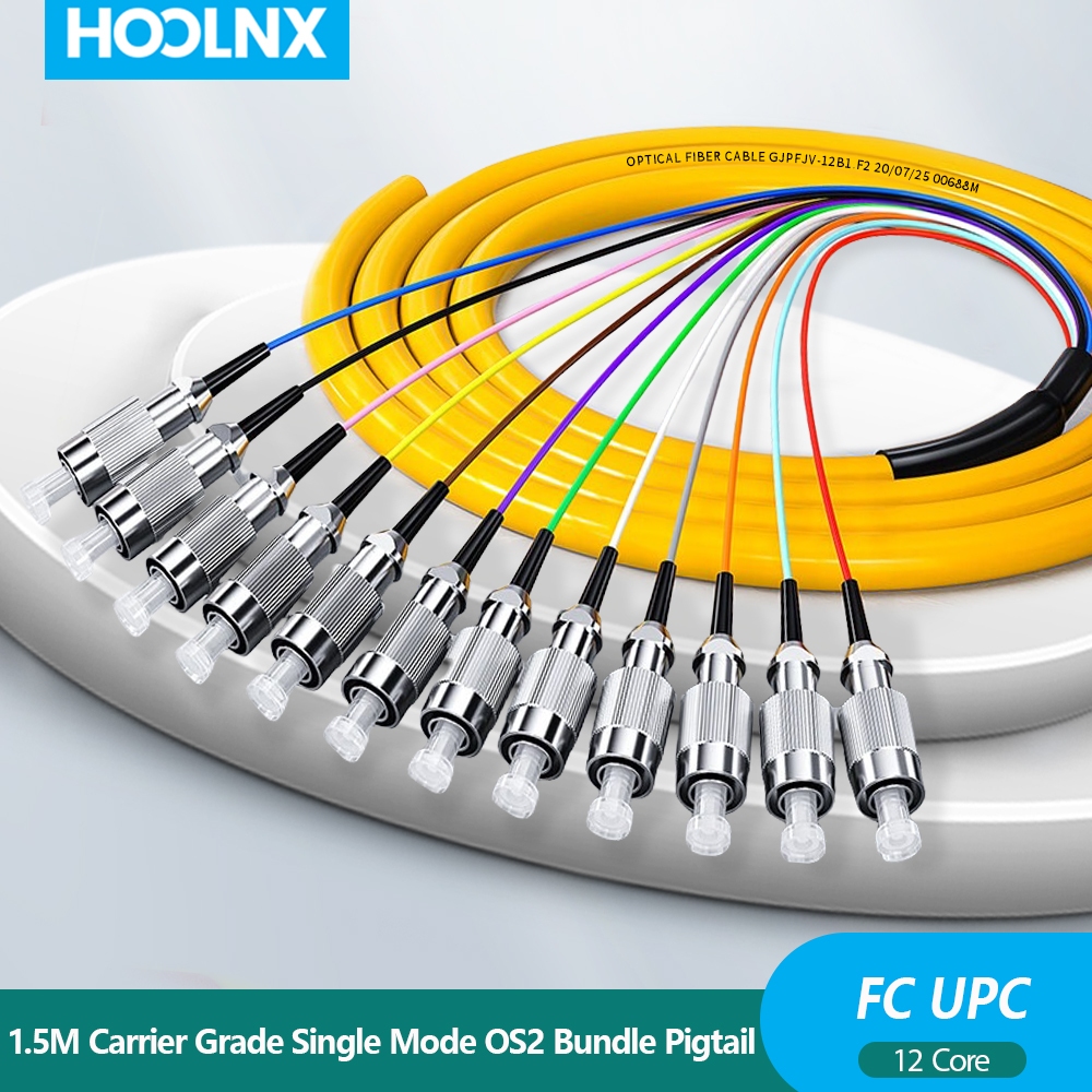 Hoolnx Carrier เกรด FC UPC 12-Core Single Mode 1.5M LSZH Ribbon Pigtail ...