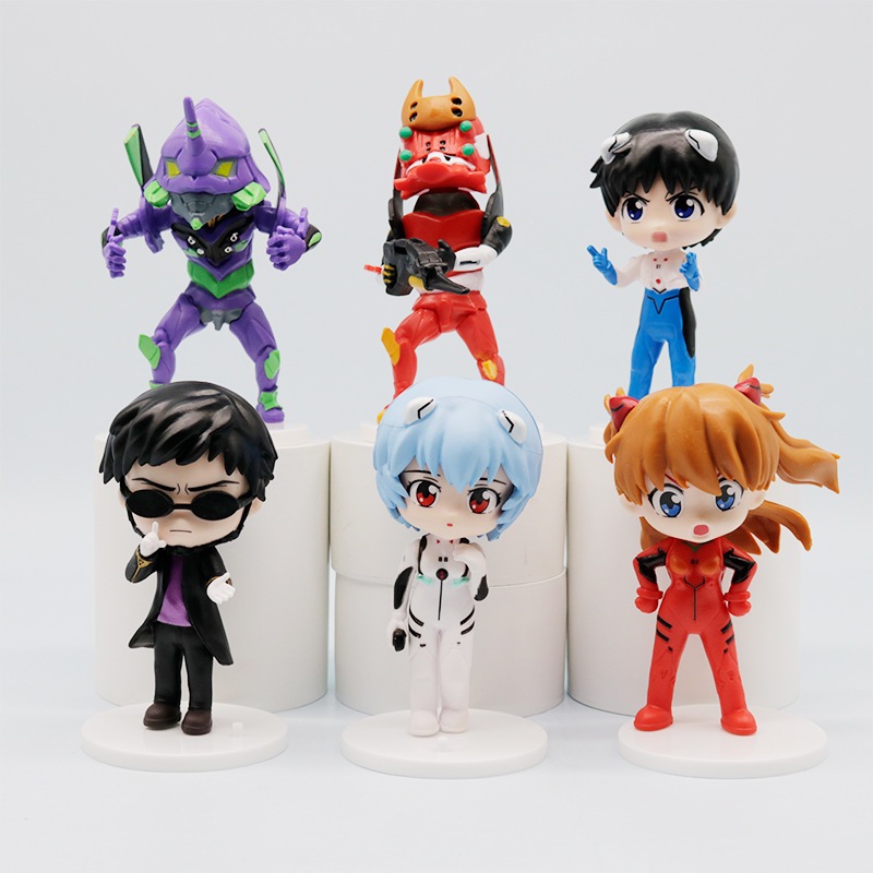 6 ชิ้น/เซ็ต 10 ซม. Neon Genesis Evangelion อะนิเมะรูป EVA Mecha Ikari ...