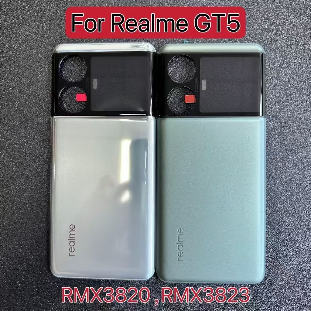 ฝาครอบกระจกด้านหลังสําหรับRealme GT5 RMX3820 RMX3823 ฝาครอบแบตเตอรี่แผง ...