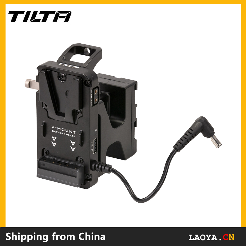 Plaque Batterie V-Mount Tilta Pour Sony FX6 - Sorties D-Tap, LEMO 2 Broches, USB - Aluminium/acier