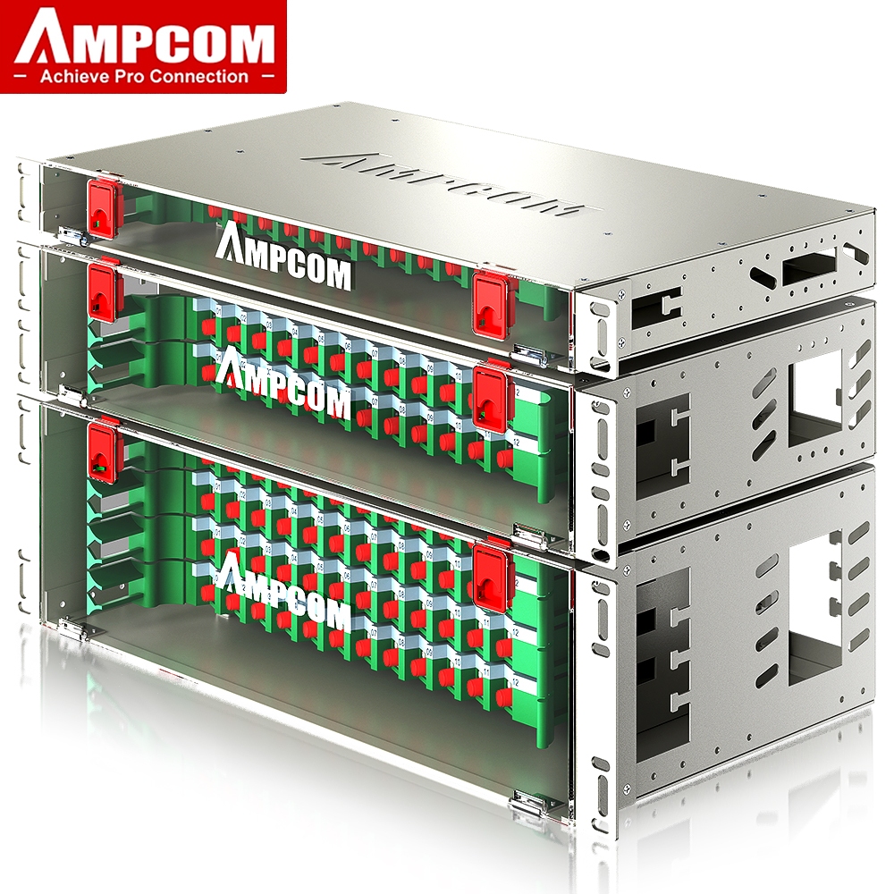 Ampcom 24 ถึง 96 Core FC Rack Mount Visual Fiber Optic ODF Enclosure ...