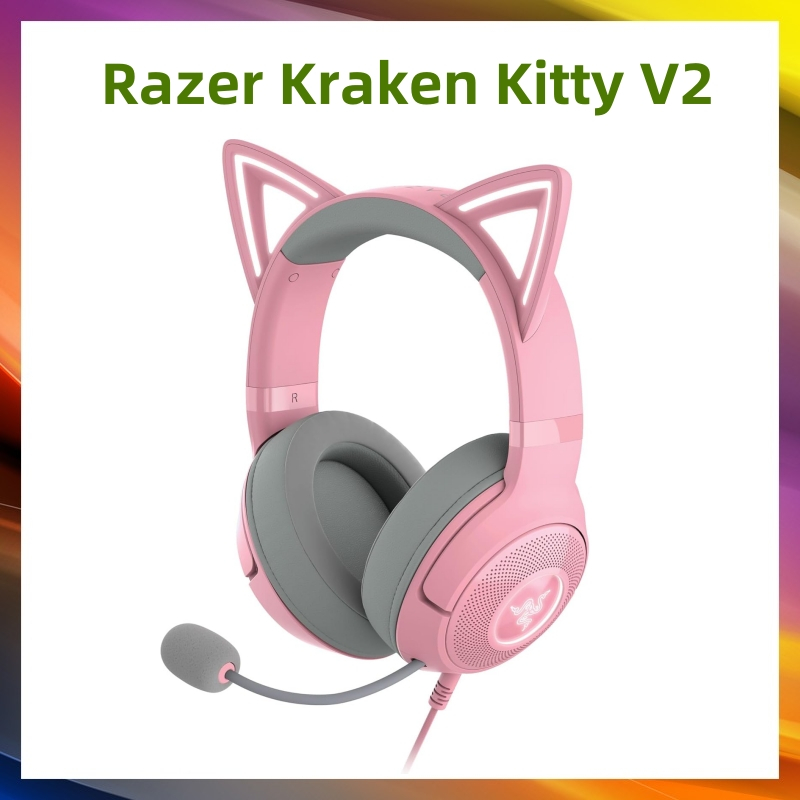 Razer Kraken Kitty V2 ชุดหูฟังสําหรับเล่นเกมหูฟัง Cat-Ears พร้อม RGB ...