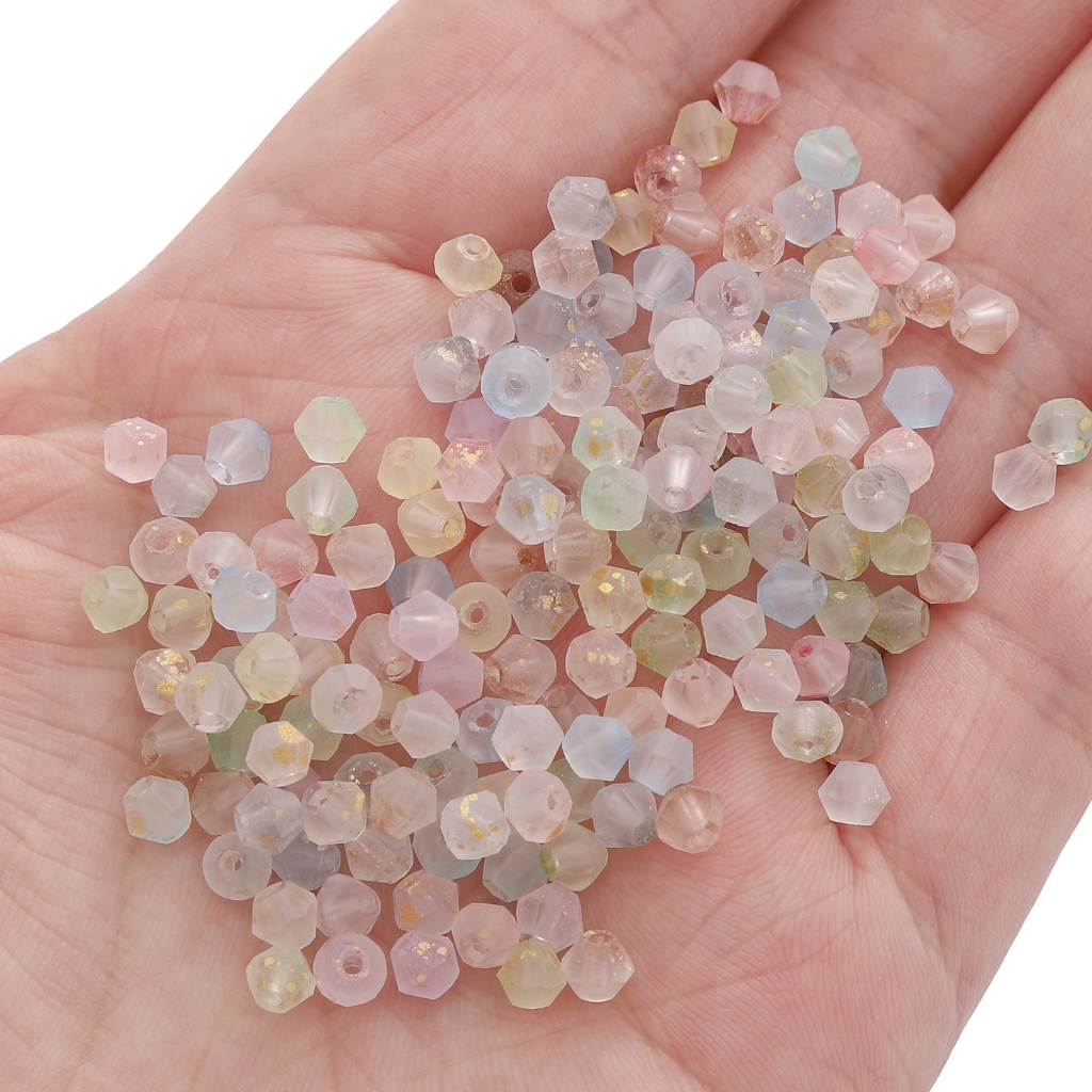 [4 มม.] ลูกปัดแหลม Frosted Golden Fragmented Rice Bead ลูกปัดแก้วชี้ ...