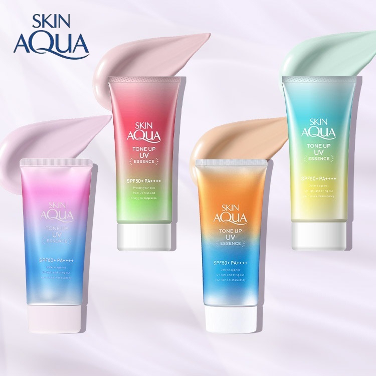 SUNPLAY - Skin Aqua Tone Up UV Essence SPF50+ PA++++ (Latte Beige/Rose  Aura/Mint Green/Lavender) (80 g.) ѹᴴ