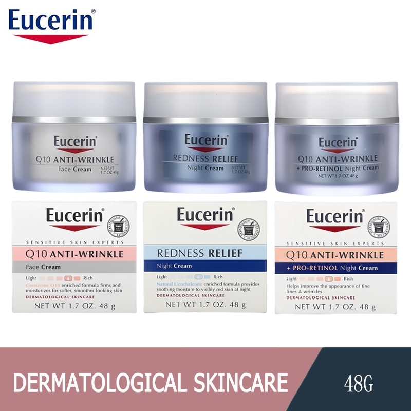 Eucerin Q10 Anti-Wrinkle Face Creme/Pro-Retinol Night Cream/Redness ...
