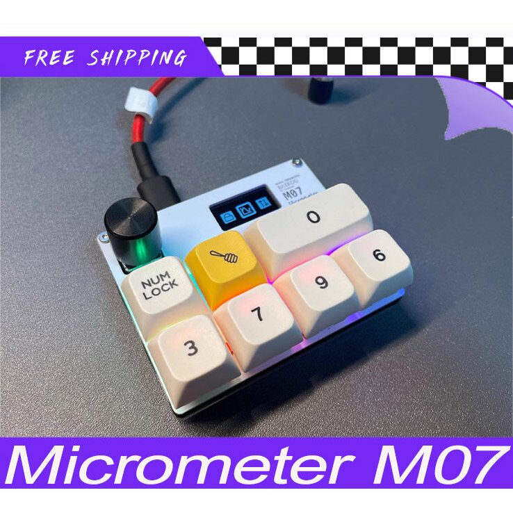 ไมโครมิเตอร์ M07 คีย์บอร์ดแม่เหล็กขนาดเล็ก 7 คีย์แบบมีสายโหมดเดี่ยว Rgb ...