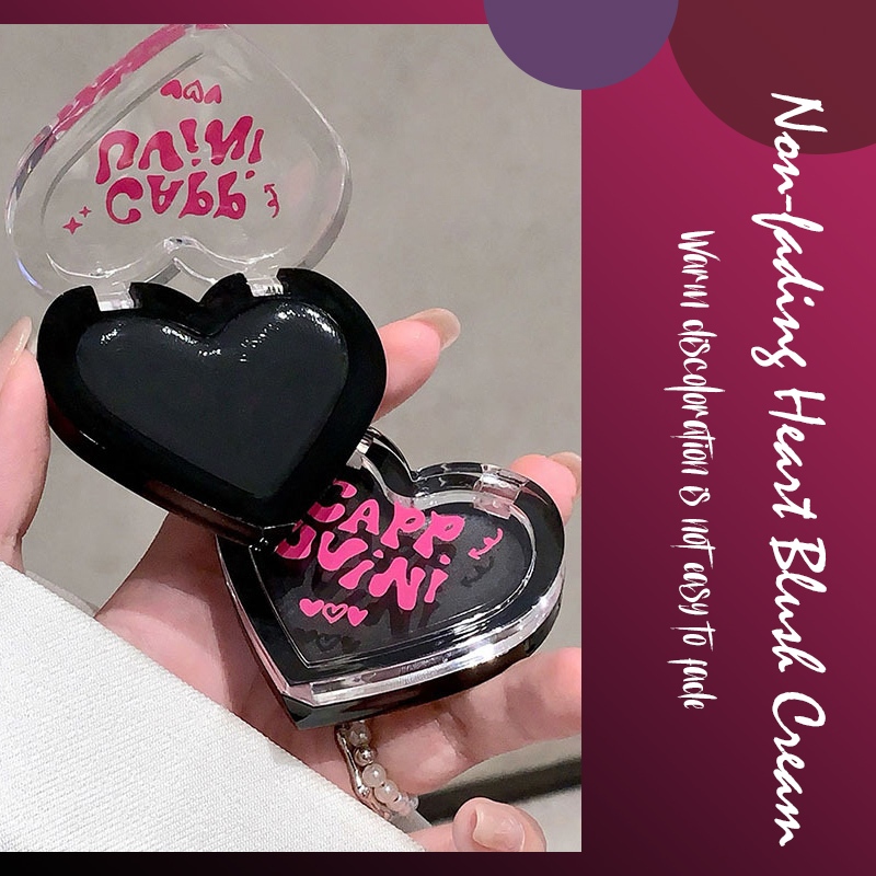 PY.th Cappuvini เปลี่ยนสีหัวใจครีมบลัชออนไม่ซีดจางสีฟ้าธรรมชาติ ให้ความชุ่มชื้น ธรรมชาติ มันเงา - 5