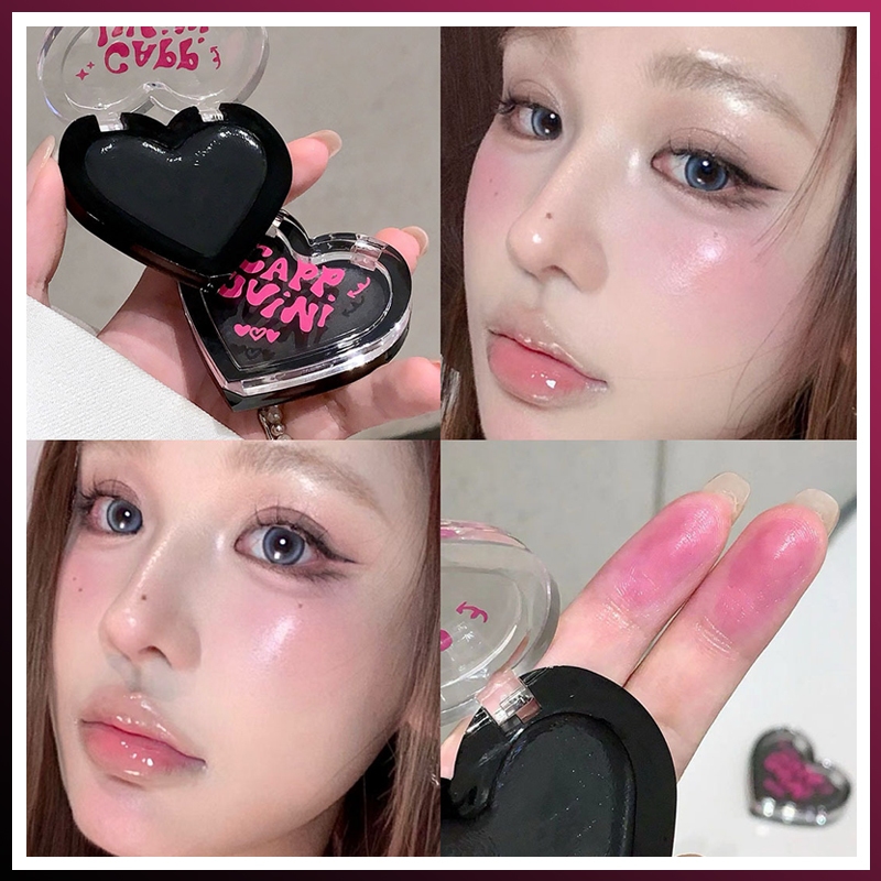 PY.th Cappuvini เปลี่ยนสีหัวใจครีมบลัชออนไม่ซีดจางสีฟ้าธรรมชาติ ให้ความชุ่มชื้น ธรรมชาติ มันเงา - 2