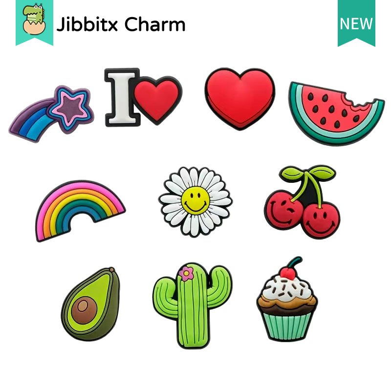 Jibbitx 10 ชิ้นแฟชั่น Clog Jibbits charmCreative การ์ตูนน่ารัก ...