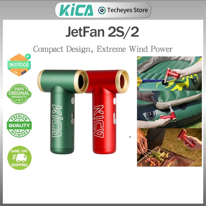 KiCA JetFan 2S Dépoussiéreur Électrique Puissant 117000 RPM - Souffleur D'Air Sans Fil Rechargeable Pour Clavier PC, Mode Extrême, Coque Métal Rouge