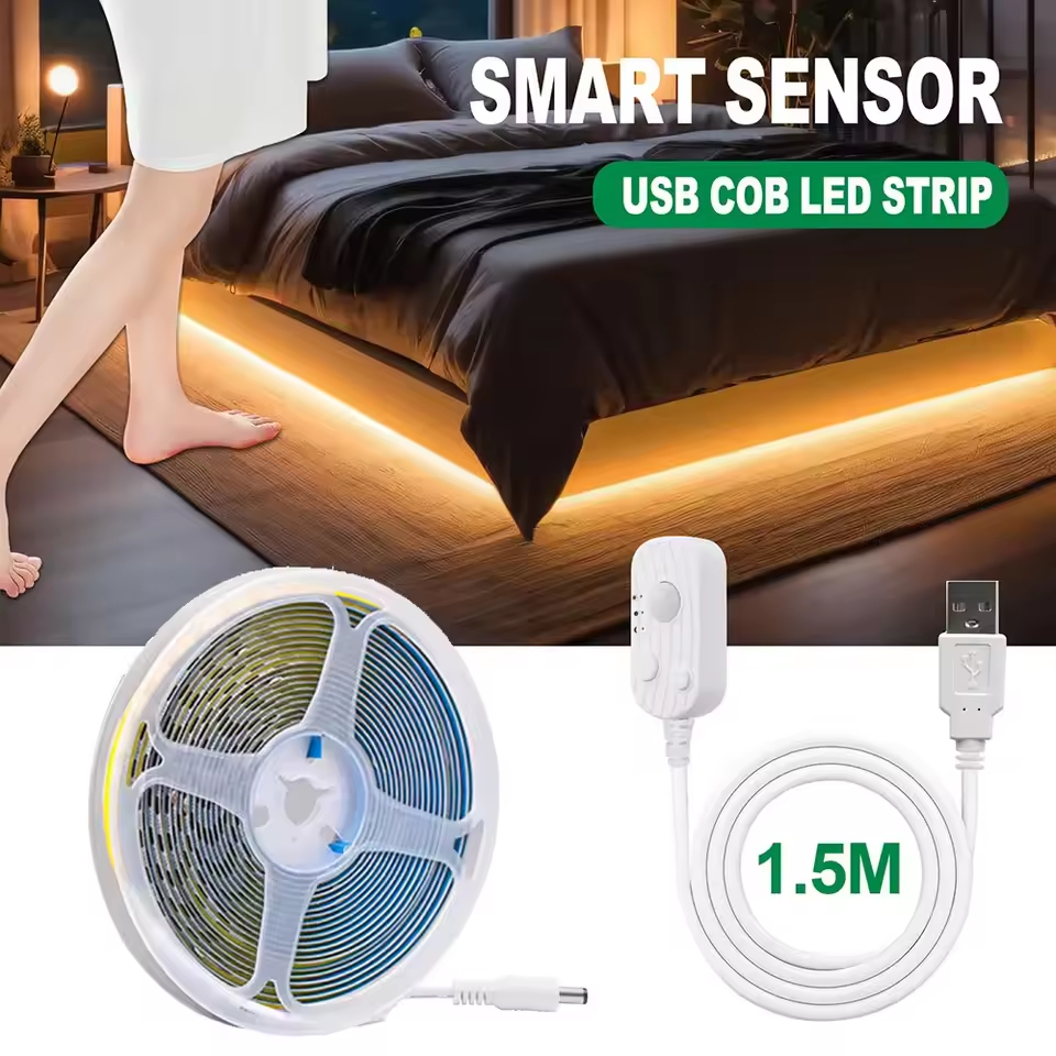 Usb 5V Motion Sensor Led COB Light Strip Warmwhite อัตโนมัติเปิด/ปิด ...